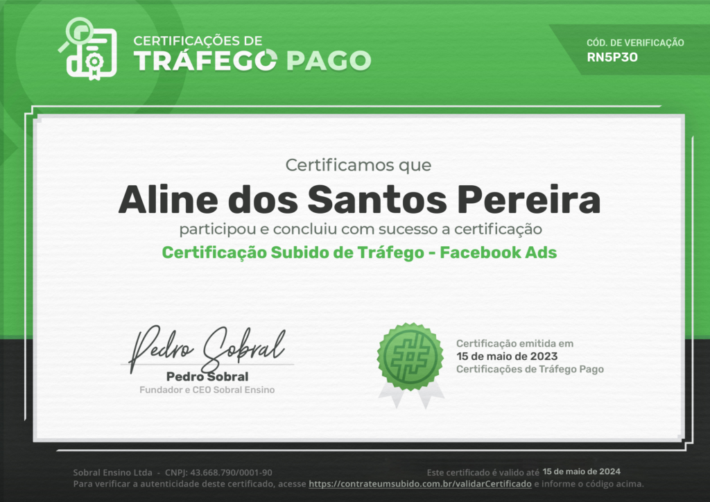 Certificação Facebook Ads pela Comunidade Sobral